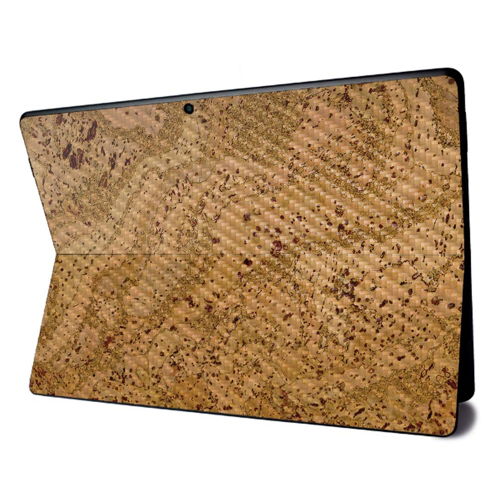 MightySkins Carbon Fiber Skin for Microsoft Surface Pro X - Cork | Textured Carbon Fiber Finish | Easy to Apply, Remove, and Change Styles | Made in The USA