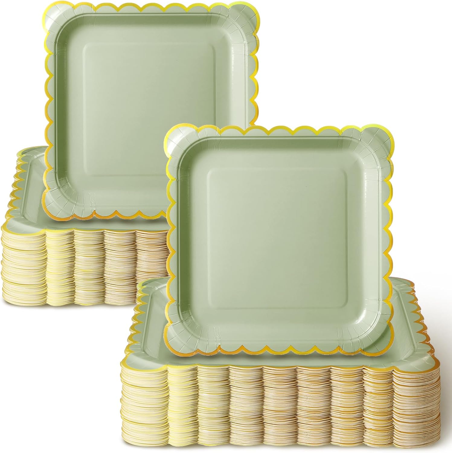 Uiifan 50 Pack Plates Sage Green Disposable Plates Sage Green Paper Plates for Party