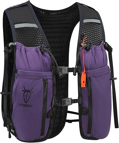 Miniatura 11 de Chaleco de hidratación mejorado para correr, 10 L, mochila para correr para mujeres y hombres, almacenamiento multifuncional, chaleco de agua Gris