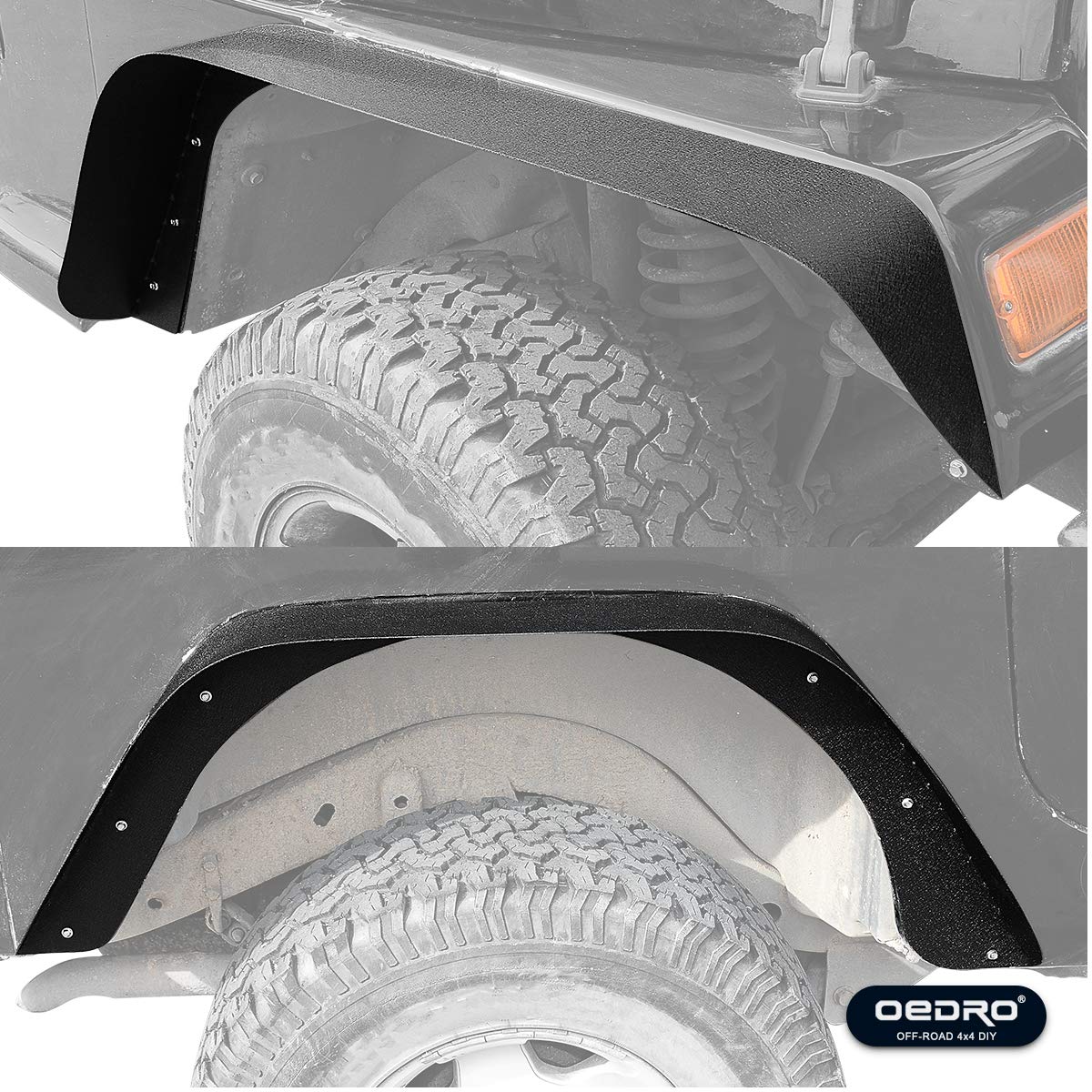 oEdRo Flat Fender Flares Compatible for 19972006 Jeep Wrangler TJ & LJ