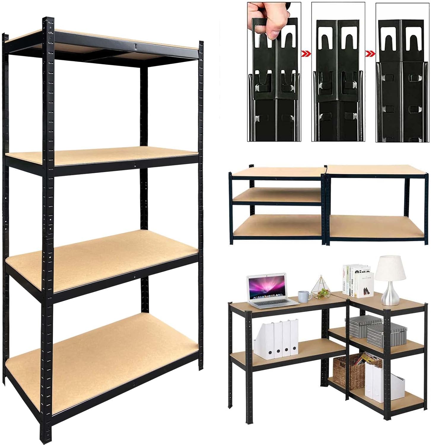 4 Tier Storage Shelve Heavy Duty Metal Shelving Units, Bolt