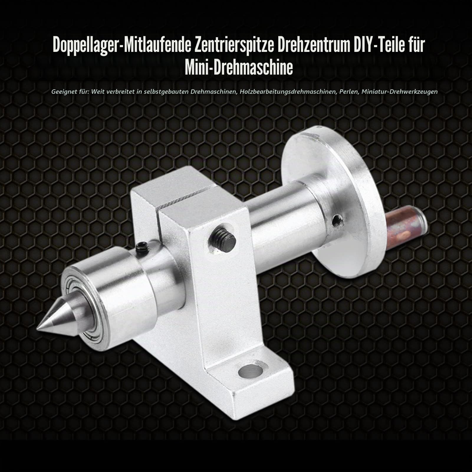 Reitstock Für Drechselbank, Zentrierspitze Rollkörner, Mini Drehmaschine, Doppeltes Drehzentrum Doppellager Live Center Revolving Center DIY Teile Drehmaschine Teile Zubehör