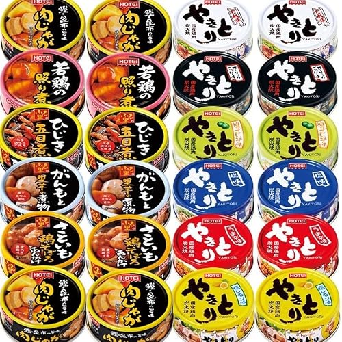 （02:30時点） ホテイフーズ やきとり 缶詰 肉 惣菜 焼き鳥 詰め合わせ ギフト 長期保存 (やきとり6種各2個 惣菜6種各2個)【商標登録番号 第6585805】