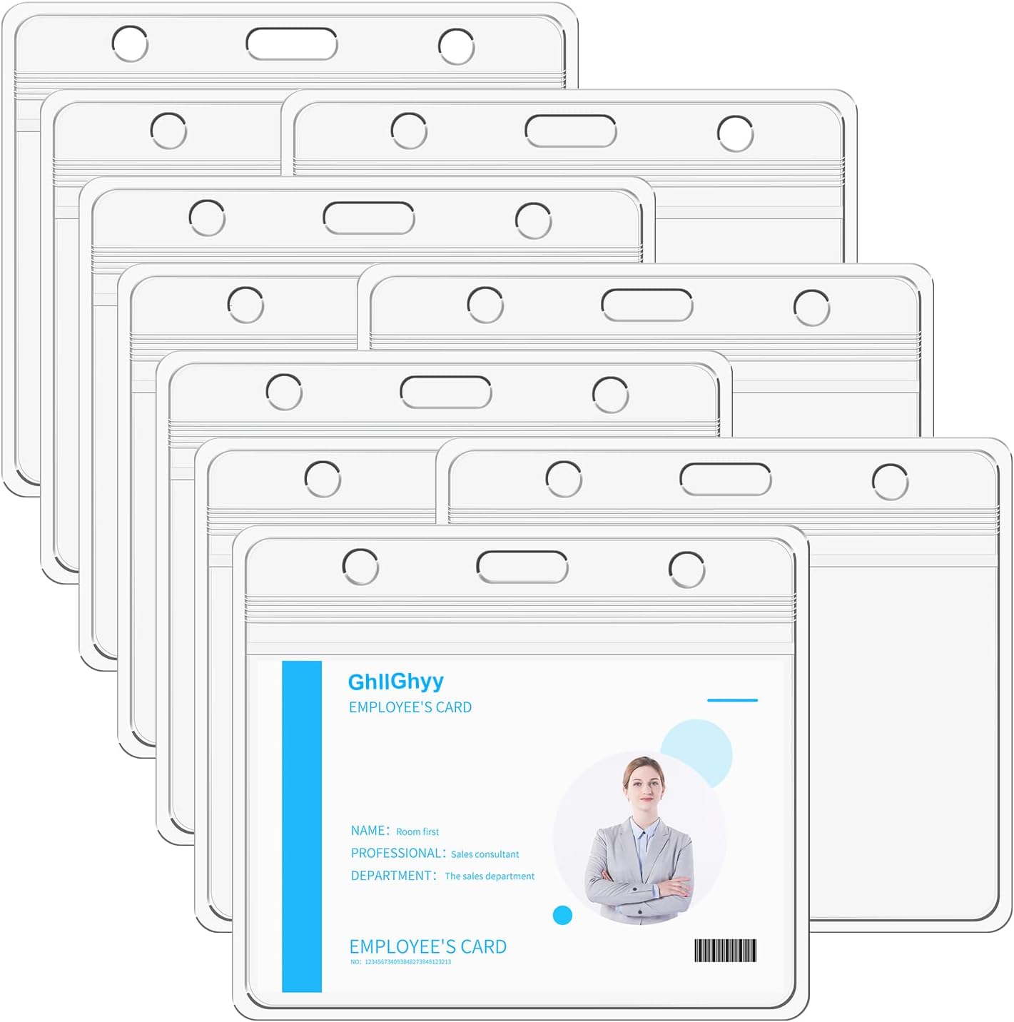 40 PCS Extra Thick Horizontal Plastic Clear Card Holders