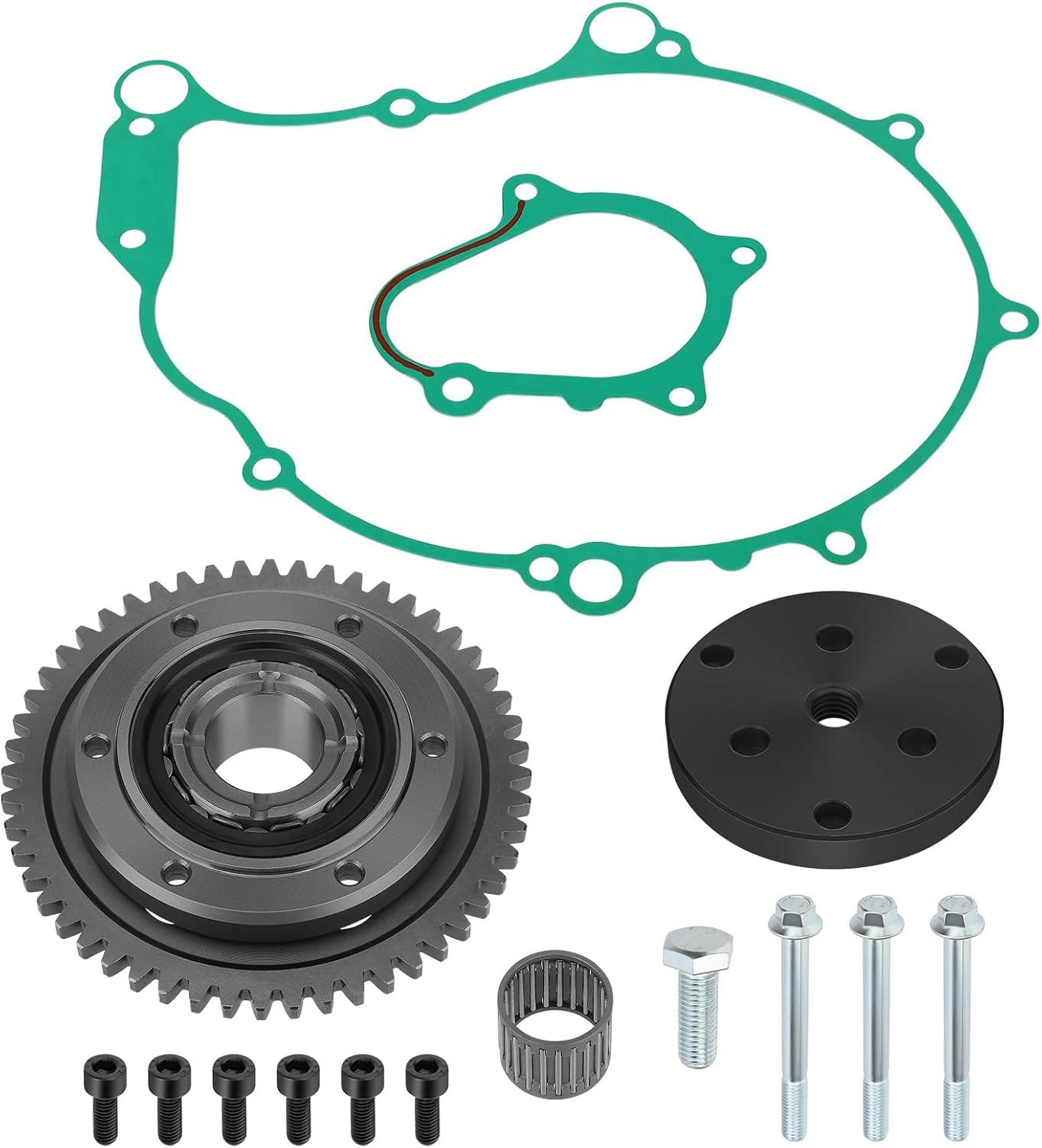 Compatible with Yamaha Raptor 660 YFM660R 2001 2002 2003 Starter Starting Clutch One Way Gear Bearing Gasket Flywheel Puller Kit
