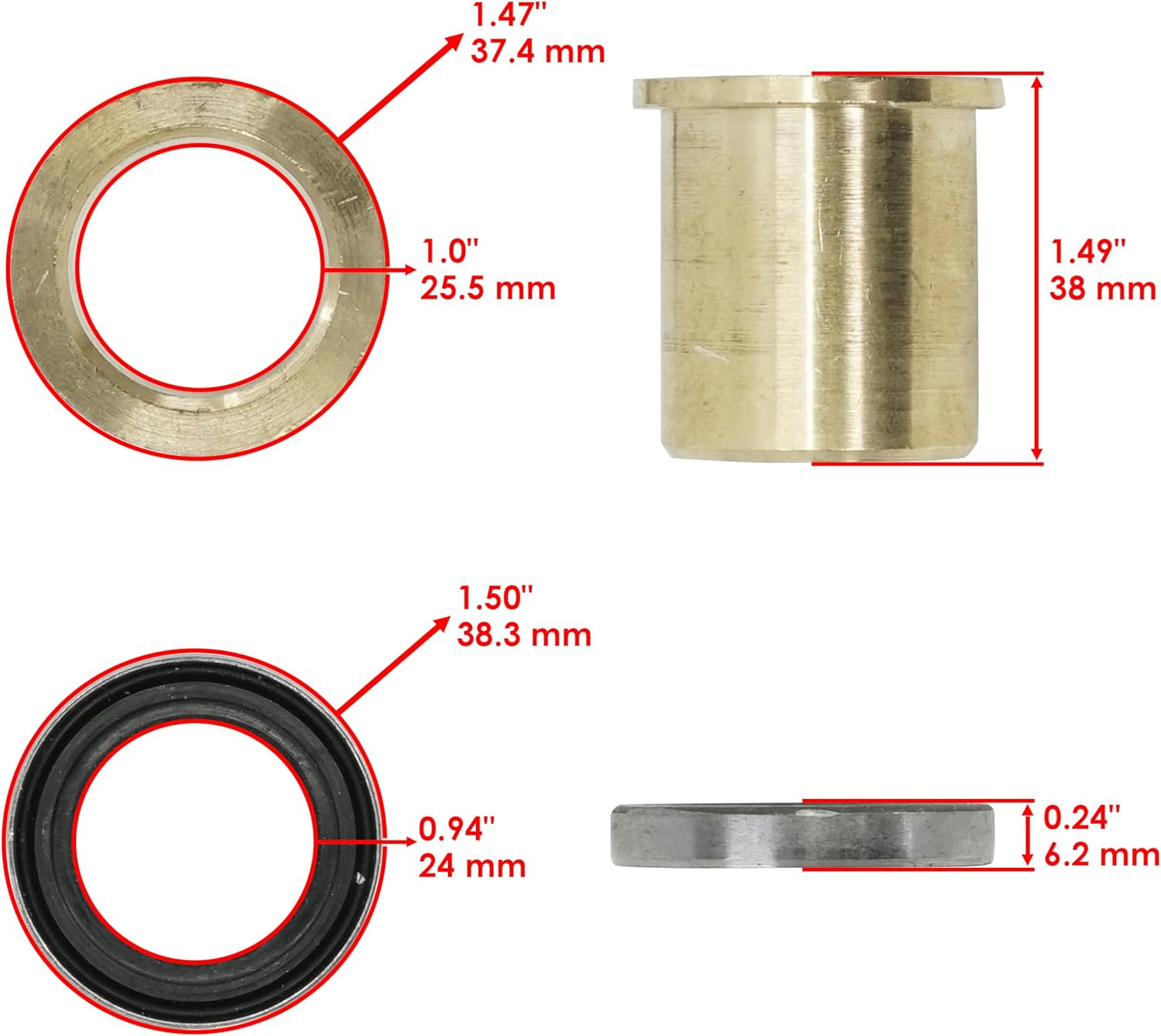 Caltric 6730702 732525 Undercarriage Keyed Pin Kit Compatible with Bobcat MT50 MT52 MT55 MT85