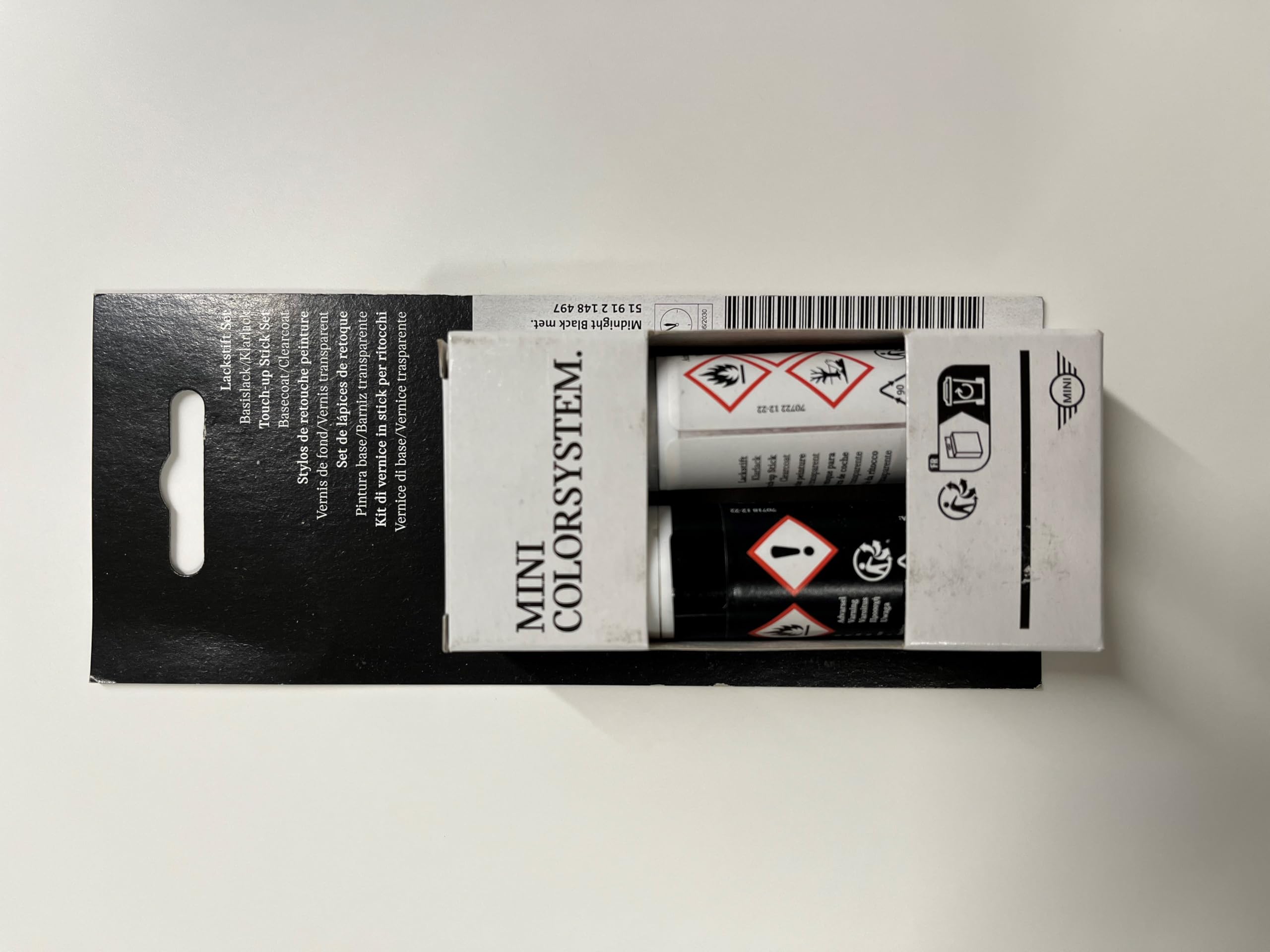 Mini Grey Genuine Touch Up Paint Stick 2X12ml Moonwalk Metallic B71 51912405168