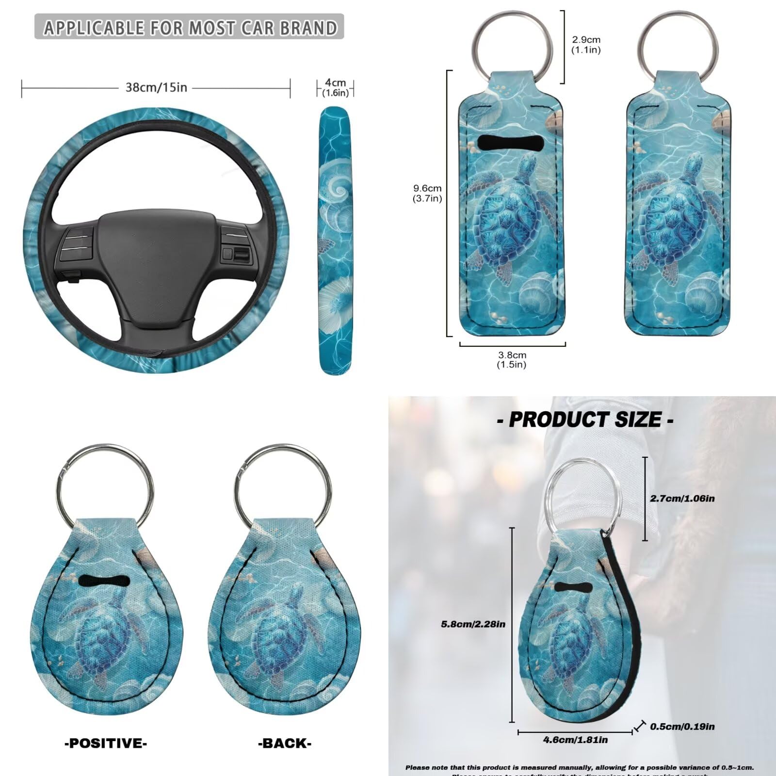 Set di coprisedili universali per interni auto, con coprivolante, poggiatesta, imbottiture per cinture di sicurezza, per camion, berlina, SUV, blu