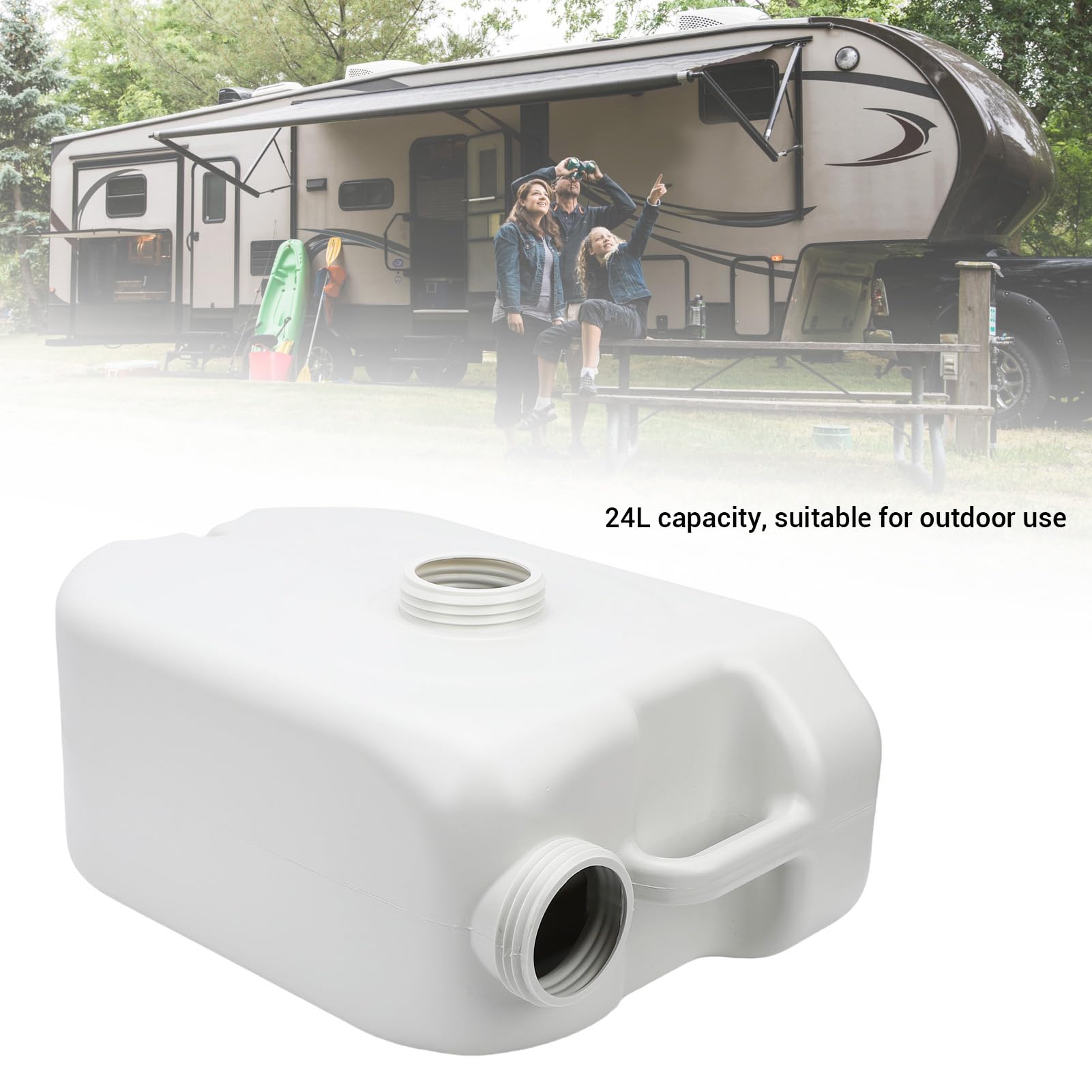 Acouto Tanque de Agua Portátil de 24 litros, Contenedor de Agua para Acampar de HDPE Liviano y Duradero con Asa Incorporada, para Viajes en Bote, Picnics y Actividades Al Aire Libre