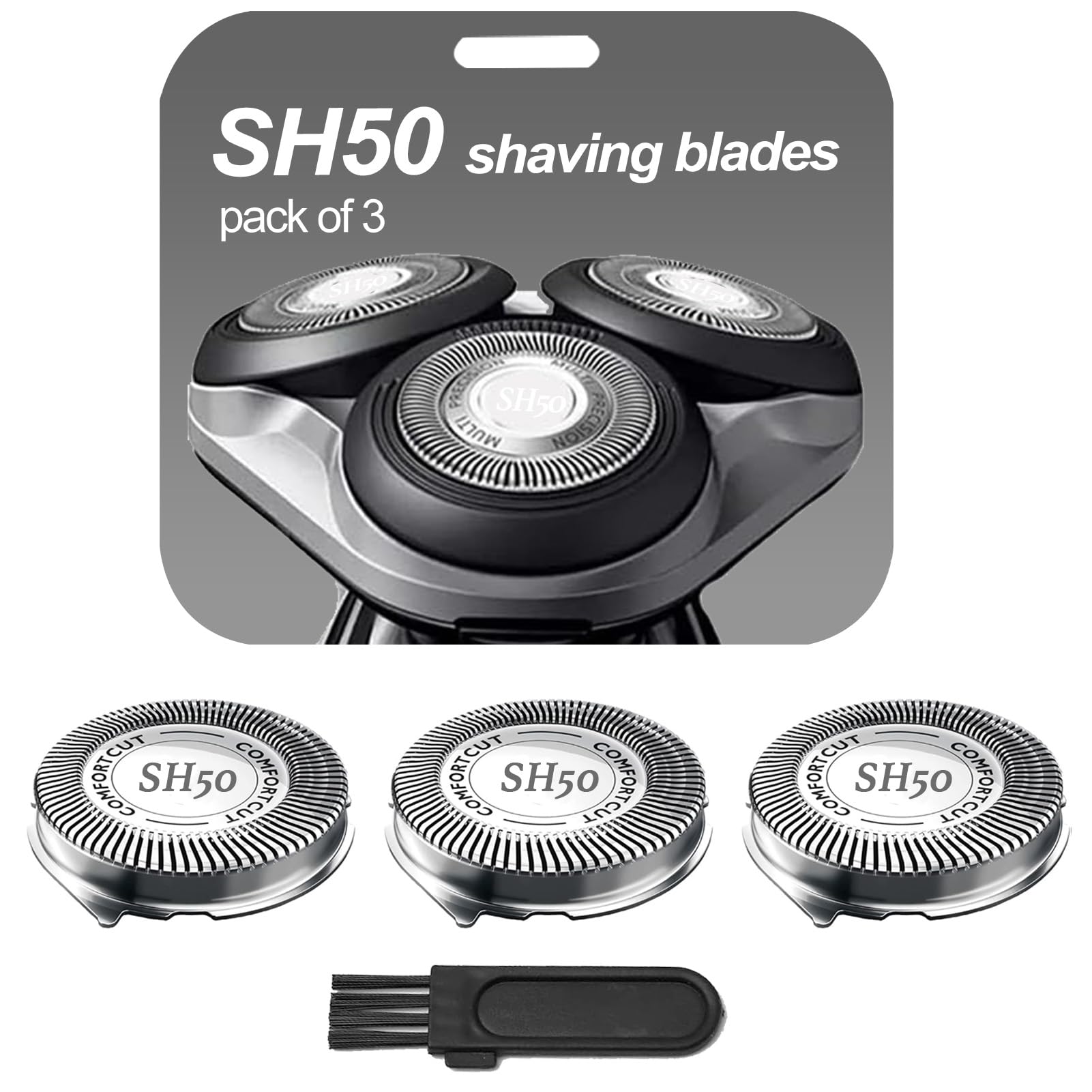 3 Pack SH50 Replacement Heads for Series 5000 6000 Shavers (Rounded Shape), Compatible with AquaTouch (S5xxx/AT7xx/AT8xx) and PowerTouch (PT7xx/PT8xx) Models… SH50 - 3Pack