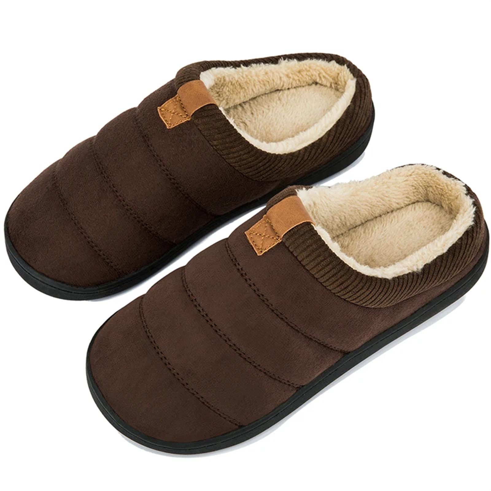 Pantofole da uomo in cotone Pantofole morbide da uomo invernali in peluche corte Scarpe camera interno maschili
