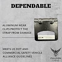 Vista 4 de Correas de cabrestante de 4 pulgadas x 30 pies (10 unidades) - 5400 libras WLL - Ganchos planos, remolque de plataforma plana, amarre de camión