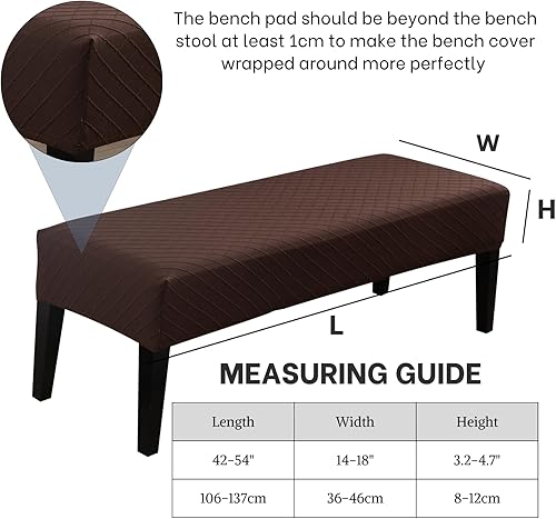 Vista 132 de SearchI Funda para banco de comedor, fundas largas elásticas y lavables para asiento de banco de banco rectangular, para comedor, sala de estar