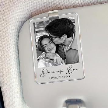 مشبك واقي الشمس للسيارة من NAZENTI Drive Safe I Love You، صورة مخصصة، صورة شخصية للزوجين، مشبك واقي الشمس، صورة بطاقة لعب، ديكور السيارة، هدايا لعيد الحب، تصميم 06
