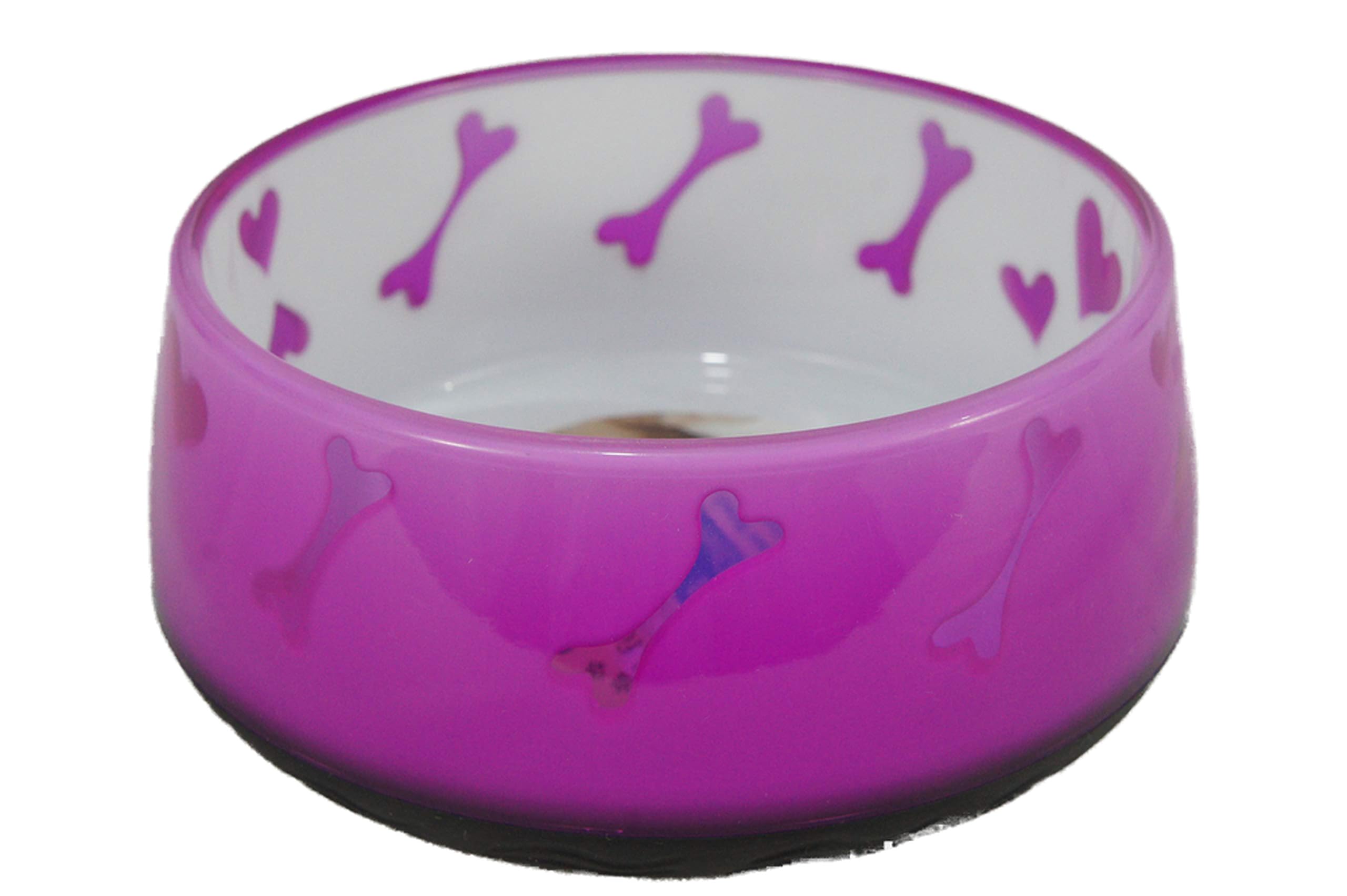 All For Paws Anti Slip Hearts Dog Bowl - Pink Medium