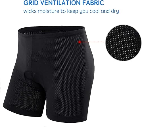 Miniatura 3 de Ohuhu Pantalones cortos acolchados para hombre, acolchado 3D, ropa interior de ciclismo para hombre