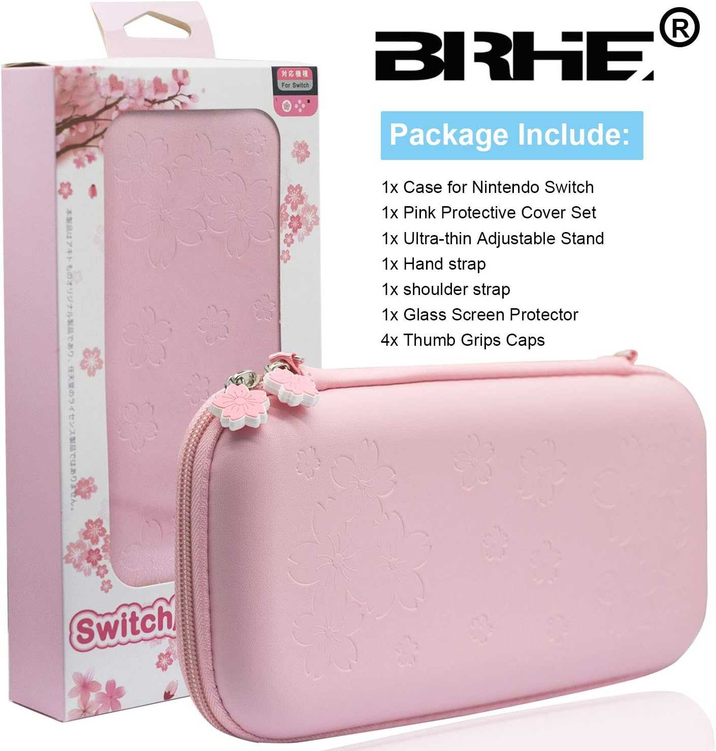 🔥 Crazy Deals BRHE Cute Travel Carrying Case for Nintendo Switch / Switch OLED Accessories Kit with Hard Protective Cover, Glass Screen Protector, Adjustable Stand and Thumb Grip Caps 10 in 1 (Switch Pink Up To 60% OFF BRHE Cute Travel Carrying Case for Nintendo Switch / Switch OLED Accessories Kit with Hard Protective Cover, Glass Screen Protector, Adjustable Stand and Thumb Grip Caps 10 in 1 (Switch Pink