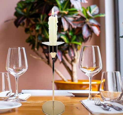 Miniatura 7 de Bobeches de vela de vidrio doblado para candelabros, anillos cónicos para atrapar cera de vela, protectores de goteo de cera de vela (redondo)