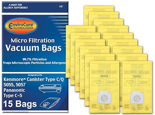 Envirocare Replacement Vacuum Bags Compatible with Kenmore Canister Type C/Q.