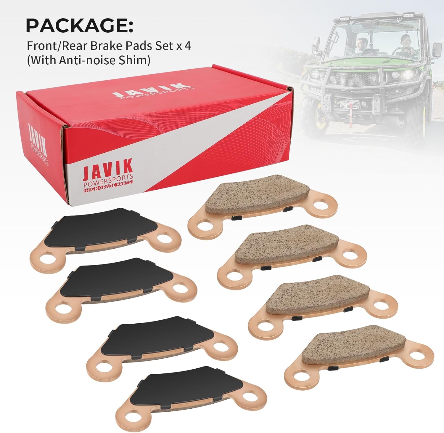 Front & Rear Brake Pads Sintered for John Deere Gator XUV 620i 850D TX HPX 615E 815E Gas Diesel OEM# AM141182