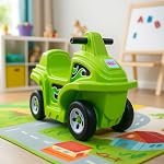 Jam & Honey Coaster Car for Kids | Push On Ride On Car | Footrest | Backrest | Easy Grip | Four Wheel Ride | Anti Skid Bottom | Safe & Fun Activity Toy | Medium | 1 Year+ | Green