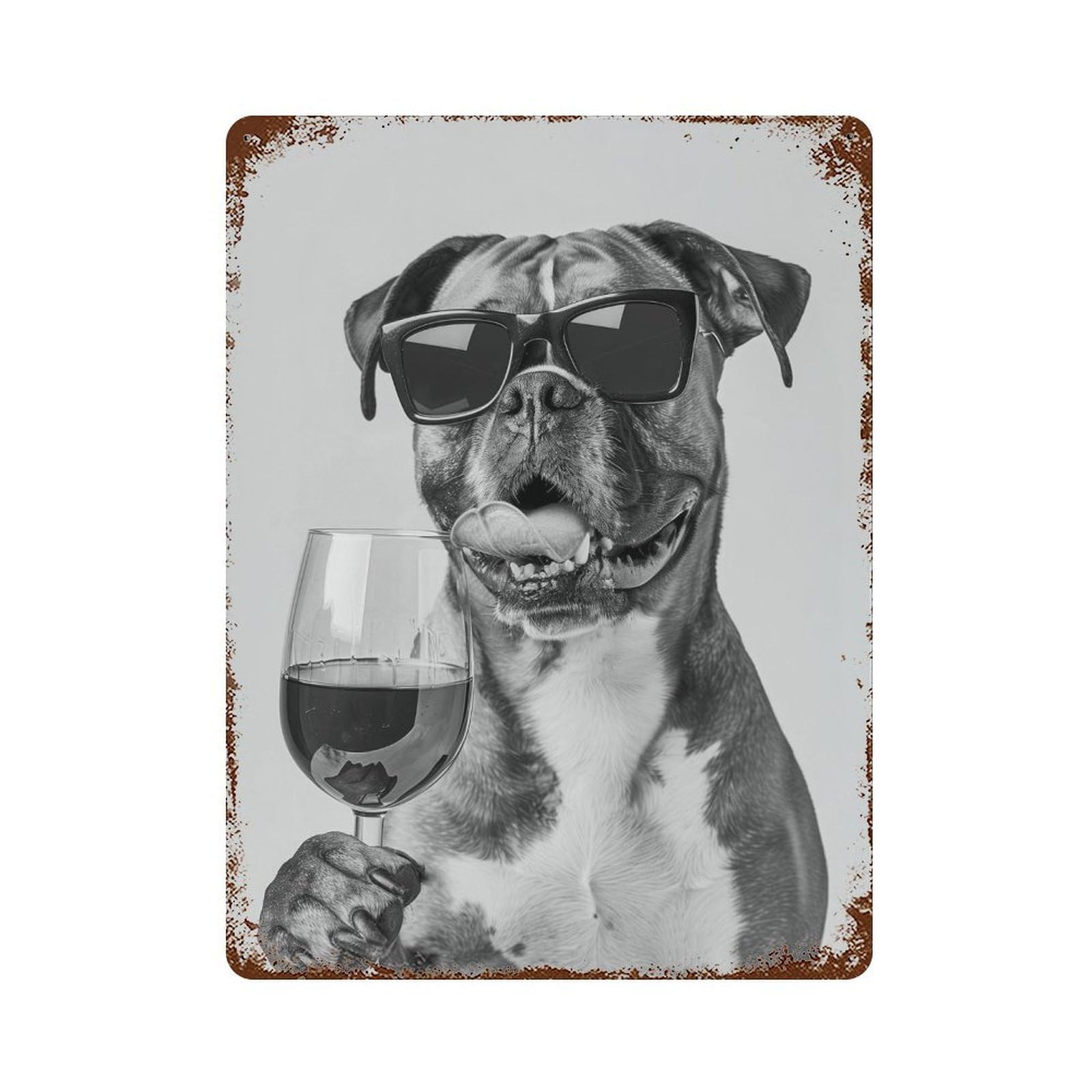 xiaoxiaoshen Boxer And Wine Print Wall Decor Art Metal Tin Poster Modern Home Decor Art Home Bar Shop Decorations Vintage Sign 40x30cm