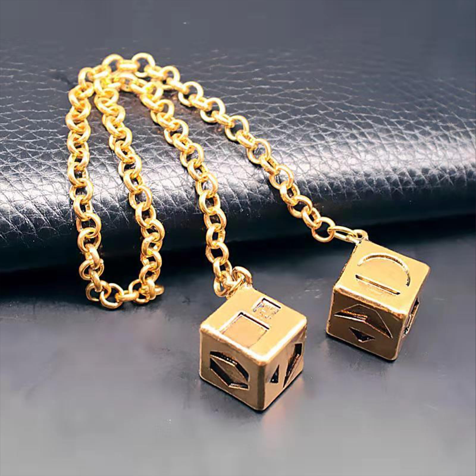Lucky Gold Dice for Car Mirror,Gold Metal Dice Car Charm,Automobile Decorative Accessories Rearview Mirror Hanging Ornaments,Fun Car Accessoriess,Stainless Steel Gold Plated - Image 3