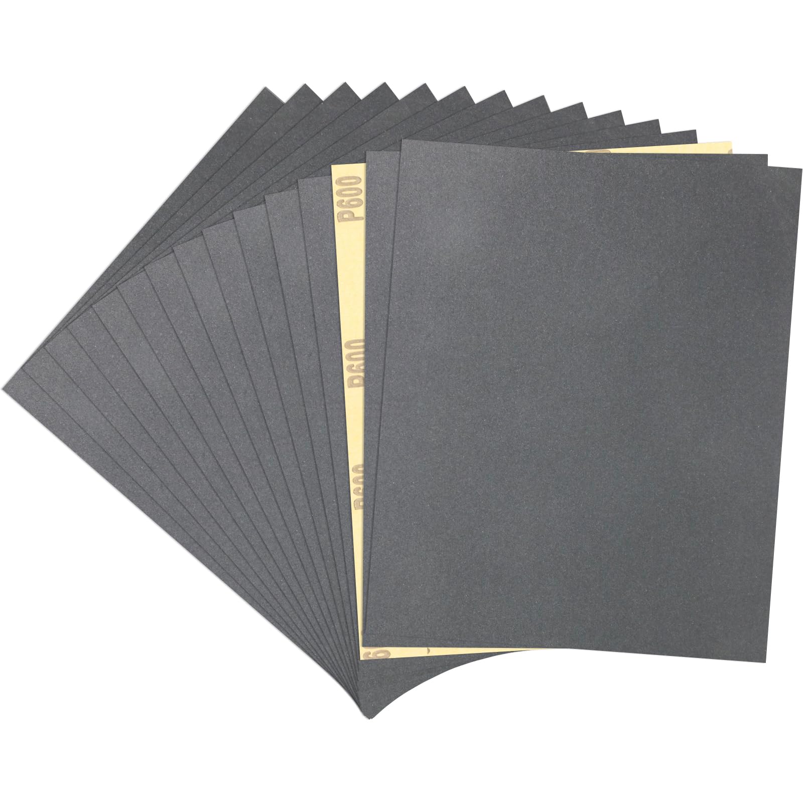 15 Pcs Sandpaper 600 Grit Wet and Dry Sandpaper Sheets, 9 x 11 Inch Sand Paper Pack for Wood Furniture, Walls, Metal, Automotive Polishing & Finishing