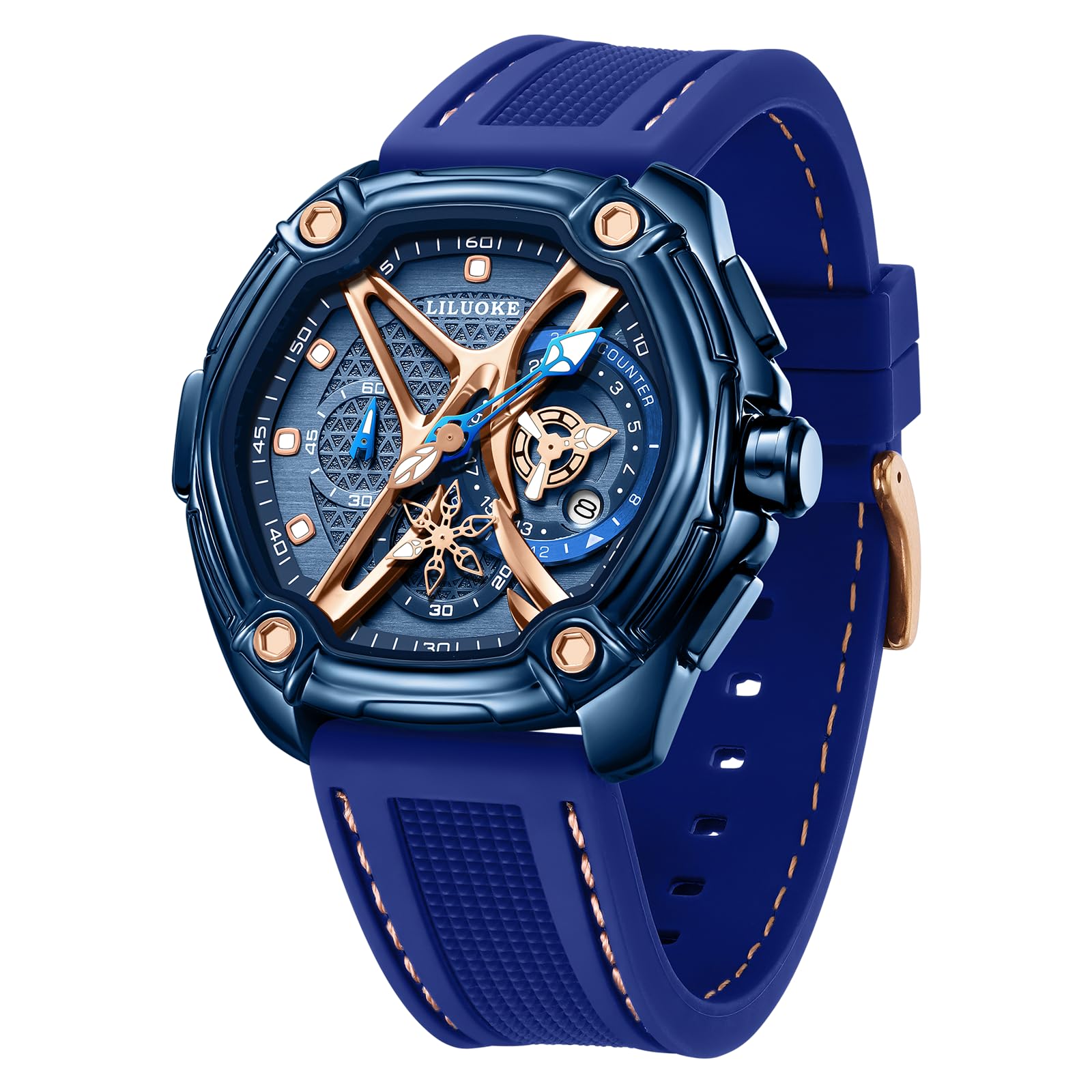 Mens Watches, Wrist Watches Luminous Design, Big Face Fashion Quartz Black Watch 30ATM, Casual Watch for Men Unique Gifts for Men — view 28