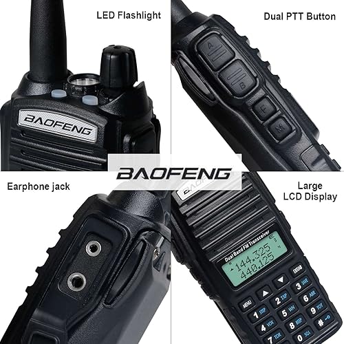 Miniatura 5 de BaoFeng Radio BaoFeng UV-82 Radio de jamón 144-148420-450Mhz Radio de 2 vías con cable de programación sin controlador, largo alcance, doble banda,