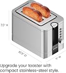 Chefman 2-Slice Pop-Up Stainless Steel Toaster w/ 7 Shade Settings, Extra Wide Slots for Toasting Bagels, Defrost/Reheat/Cancel Functions, Removable Crumb Tray, 850W, 120V, Silver