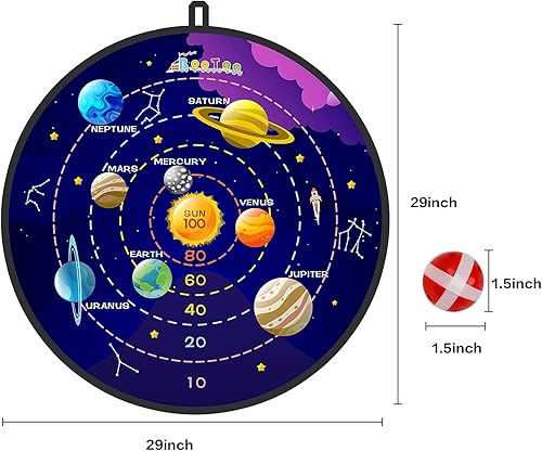 Miniatura 35 de BooTaa Tablero de dardos grande de 29 pulgadas para niños, tablero de dardos para niños con bolas adhesivas, juguetes para niños y niñas