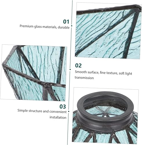 Miniatura 8 de Lámpara colgante de estilo bohemio, pantalla de cristal retro, accesorios de luz de techo, pantalla de repuesto, protector de lámpara manchada