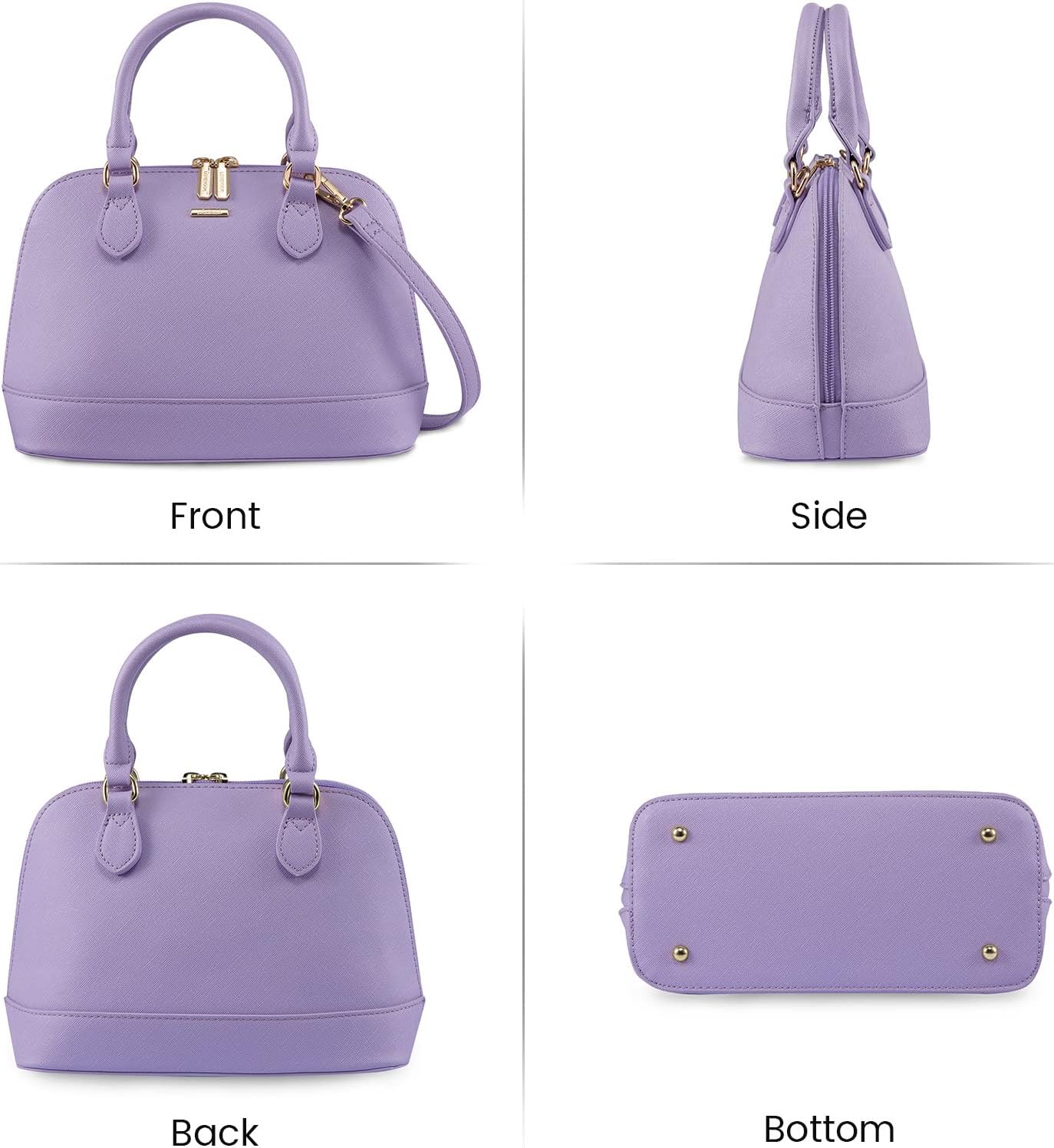 LOVEVOOK Purse for Women Small Crossbody Bags Classic Double Zip Top Handle Dome Satchel Bag - Image 7