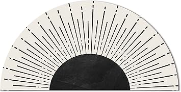 Sunrise Sunshine Boho Bathroom Rugs,Half Circle Bath Mat Cute,Sun Bath Mats,Retro Bohemian Mid Century Modern Art Home Bathroom Decor Semi Round Shower Rug Non-Slip,Funny Washable Rug Bedroom