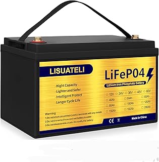 LISUATELI LifePo4 Battery 12v 100Ah 3000-7000 Deep Cycles with BMS Lithium Iron for RV Campers Solar Marine caravans Golf carts Energy Reserve Power Supply Emergency Lighting