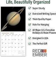 Vista 74 de RED EMBER Astronomy 2026 Wall Calendar 12 Month 12" x 24" Open Thick & Sturdy Paper Giftable Calendar 2026