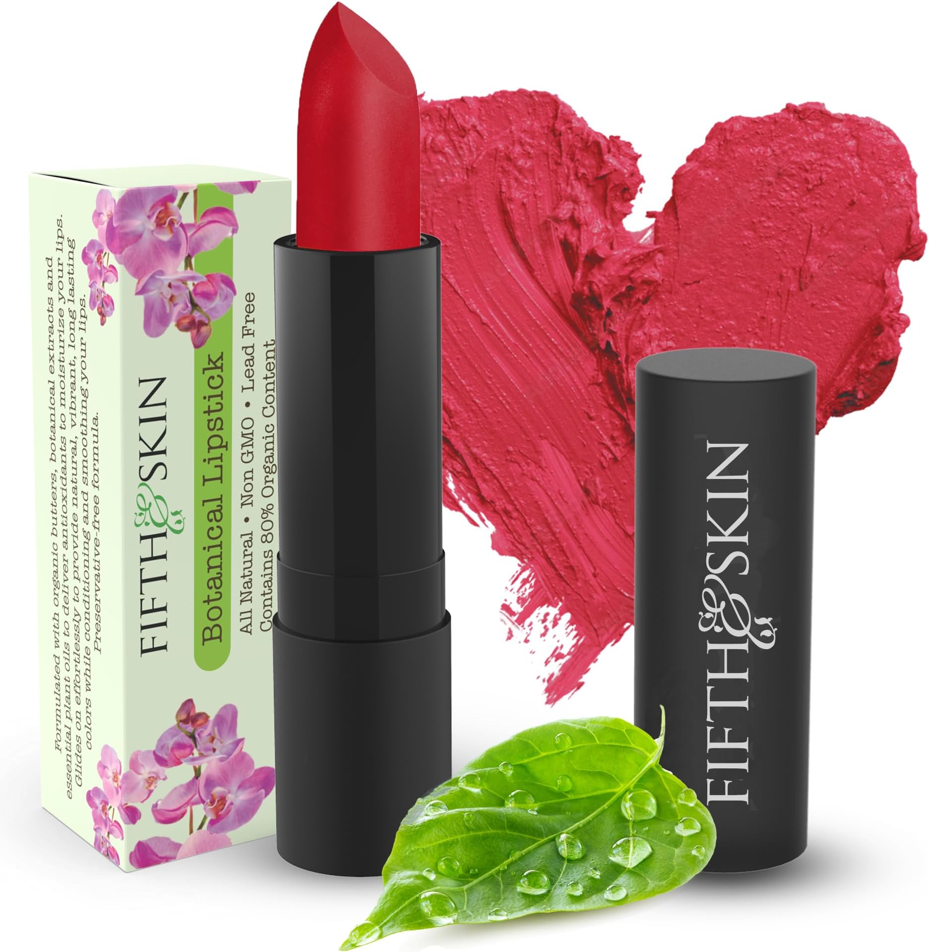 Botanical Lipstick (BERRY RED) - Natural, Organic, Moisturizing, Non toxic, Long lasting - Vibrant Color that's Good for your Lips!