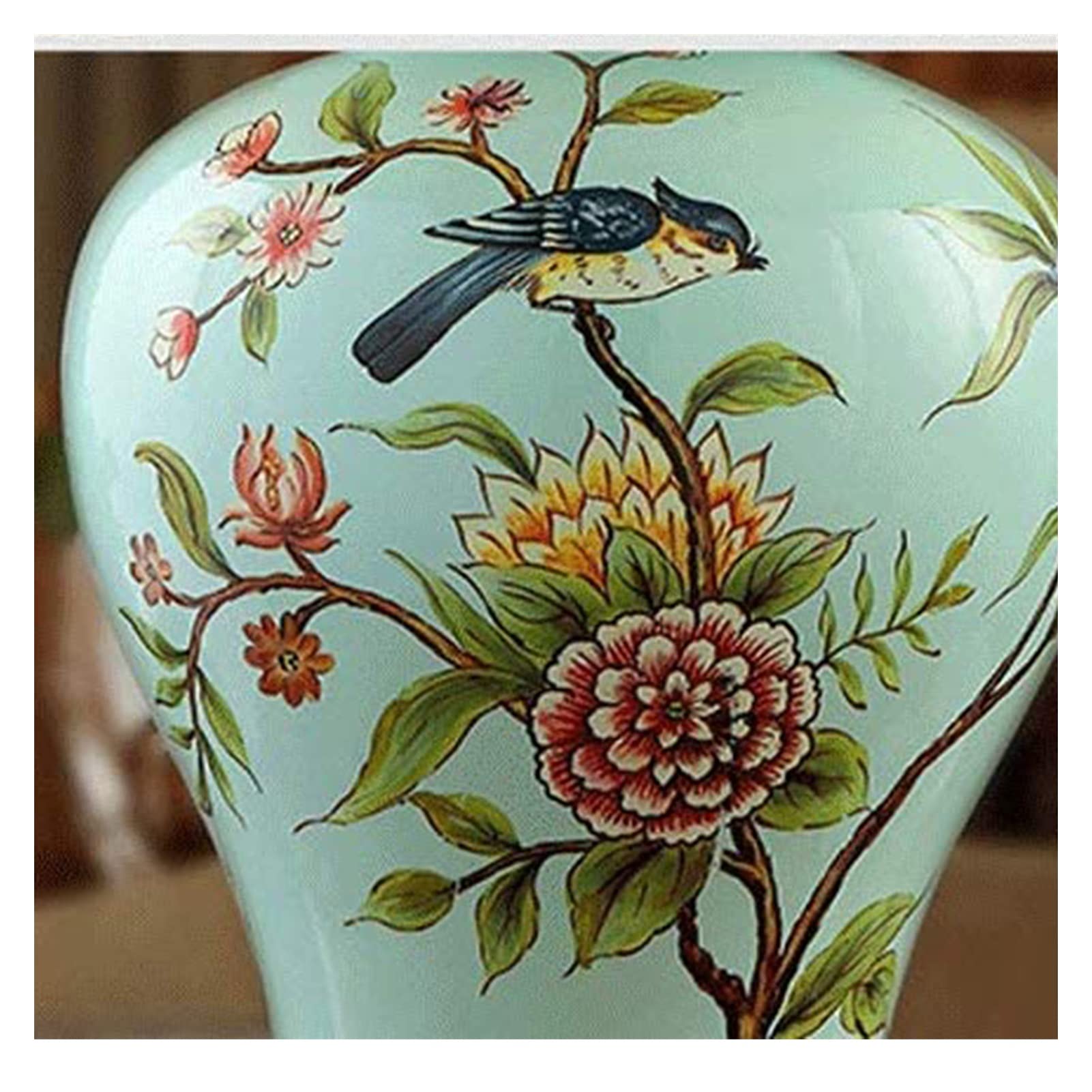 Tischlampe Schreibtischlampen Retro Keramik mit doppelter weißer Stoffschatten Nachttischlampe, Schreibtischlampe for Nachttisch Studienraum Wohnzimmer Nachttischlampen (Size : S)