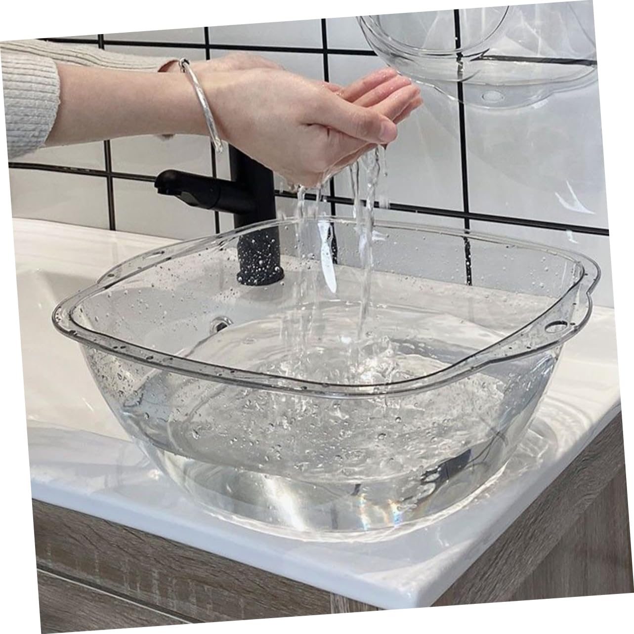 Plastic Wash Basin Portable Face Cleansing Bowl for Home Salon