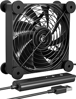 upHere 120mm USB Fan Silent Fan with 4 Adjustable Wind speeds for Computer Case/PC / PS4 / TV Box/AV Cabinet U3UK1