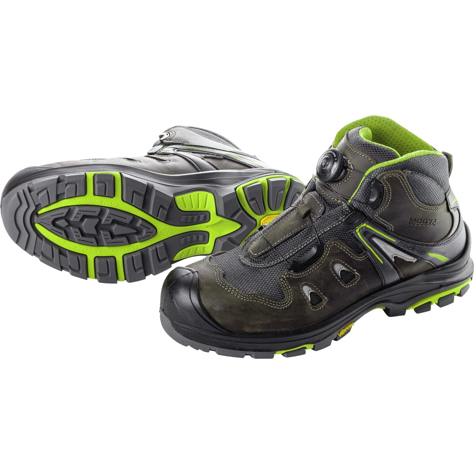 WÜRTH MODYF Sicherheitsstiefel S3 SRC Techno Flexitec in anthrazit lemon - Arbeitsschuhe für Herren und Damen - mit Metallelementen & wasserabweisend - in den Größen 38-47