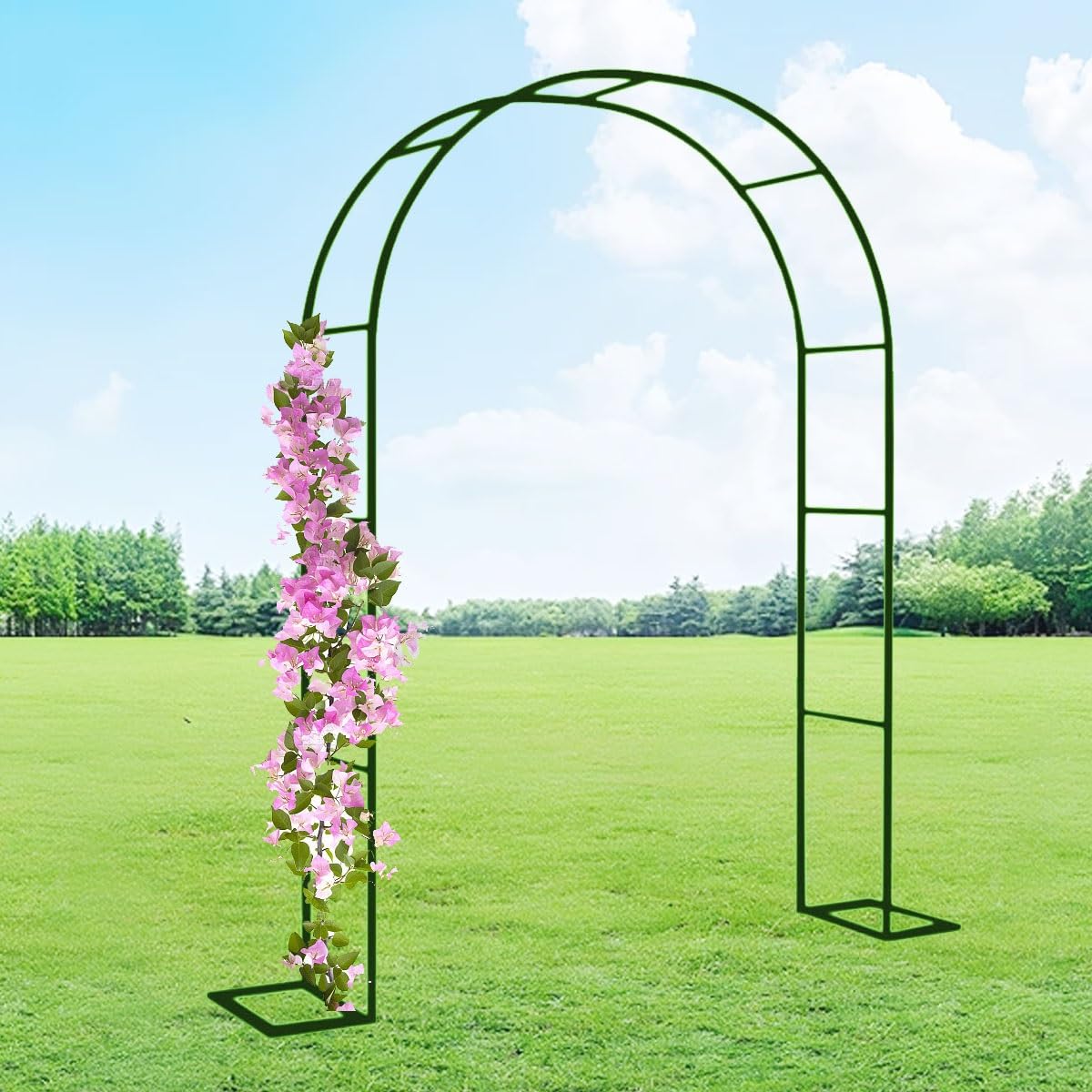 Regulowany łuk ogrodowy ze stali nierdzewnej do roślin pnących 80350 cm wysokości, idealny do róż, warzyw i kwiatów, zielony 320 szer. x 220 wys. cm