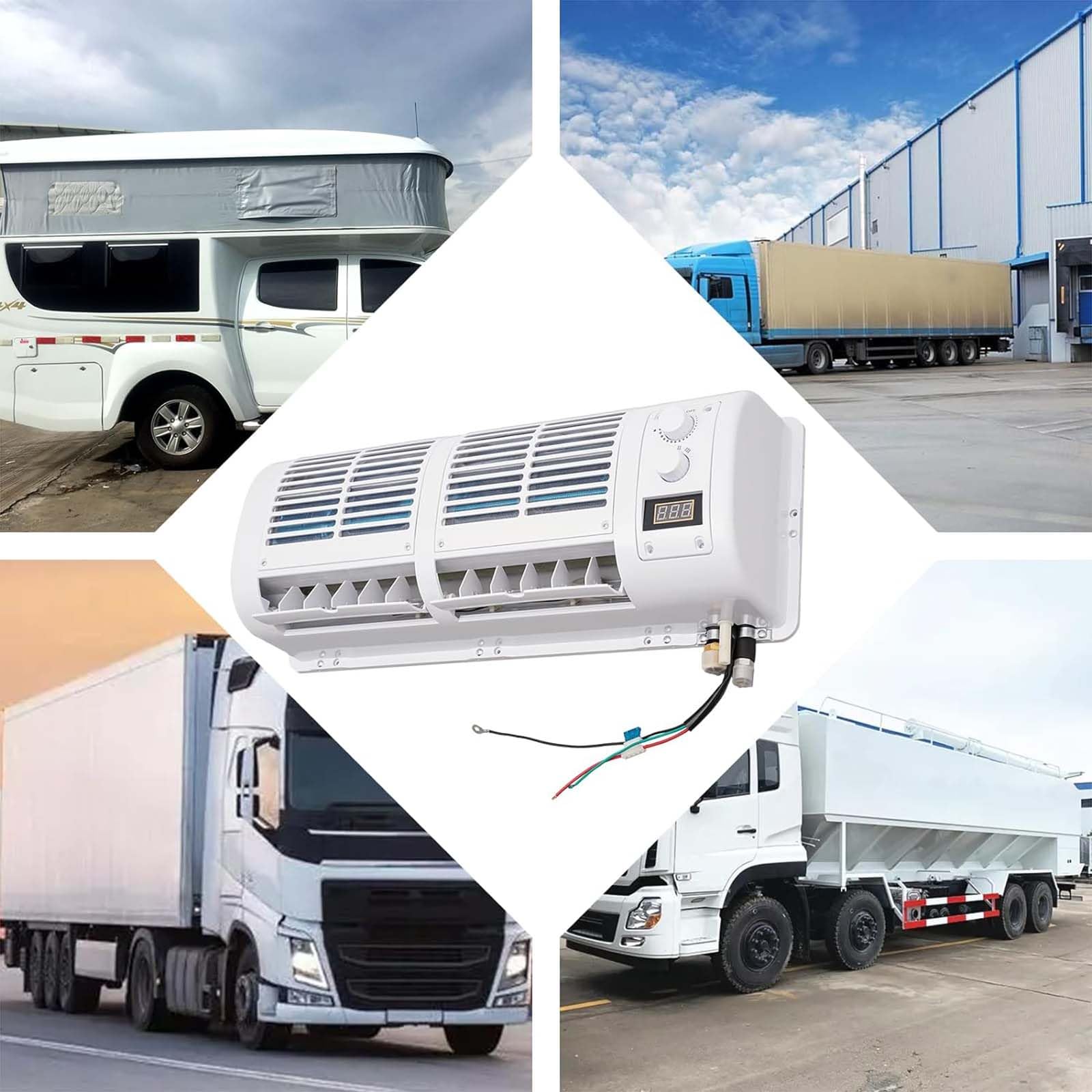 Climatizzatore da Parete per Auto Condizionata per Auto 200 W 12 V Aria Condizionata Universale Condizionatore da Parete 3 velocità per Camper Caravan Camper,12v