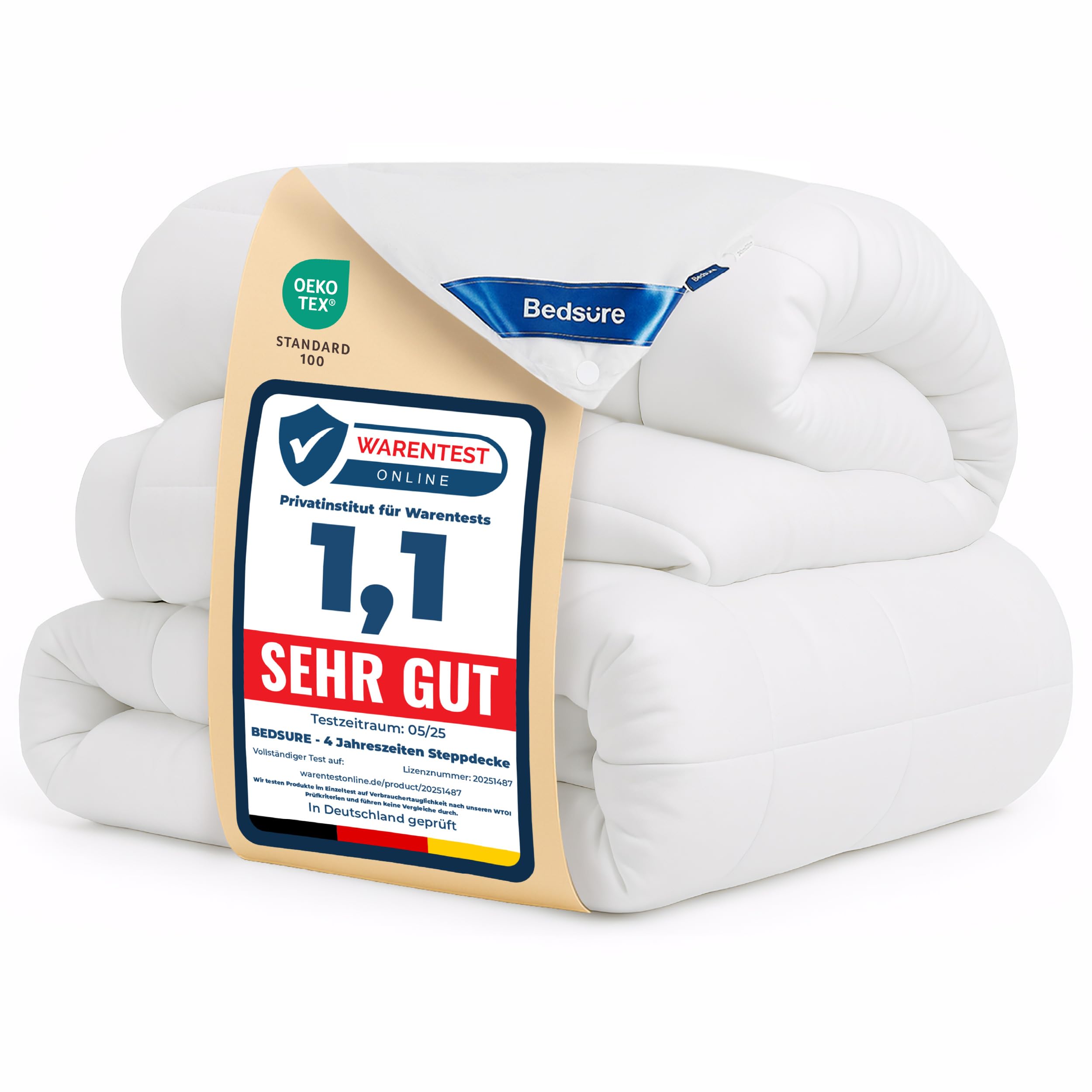 Bedsure Edredón Relleno Nórdico Cama 80 4 Estaciones - Bedding Edredón Reversible Doble 150+300 gr/m² de 135x200 cm Fibra Suave y Antiacaro, Caliente y Cómodo Blanco, EUA9D6AW1SG OEKO-TEX STANDARD 100