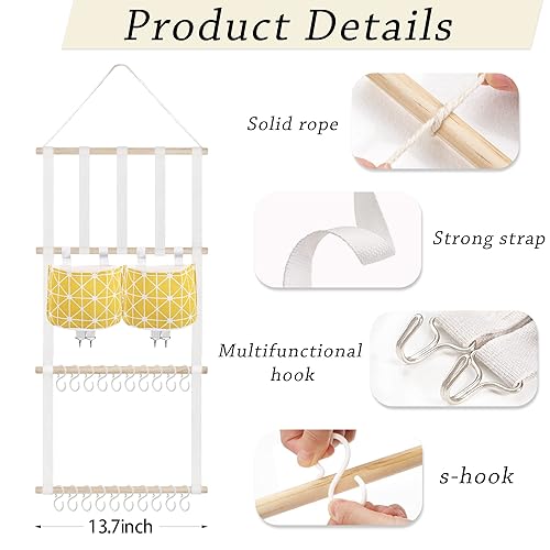 Miniatura 2 de kangaroo Organizador de Diademas para Niñas Bebés, Soporte de Lazos de Gran Capacidad, Organizador Colgante de Pared para Accesorios del Cabello con