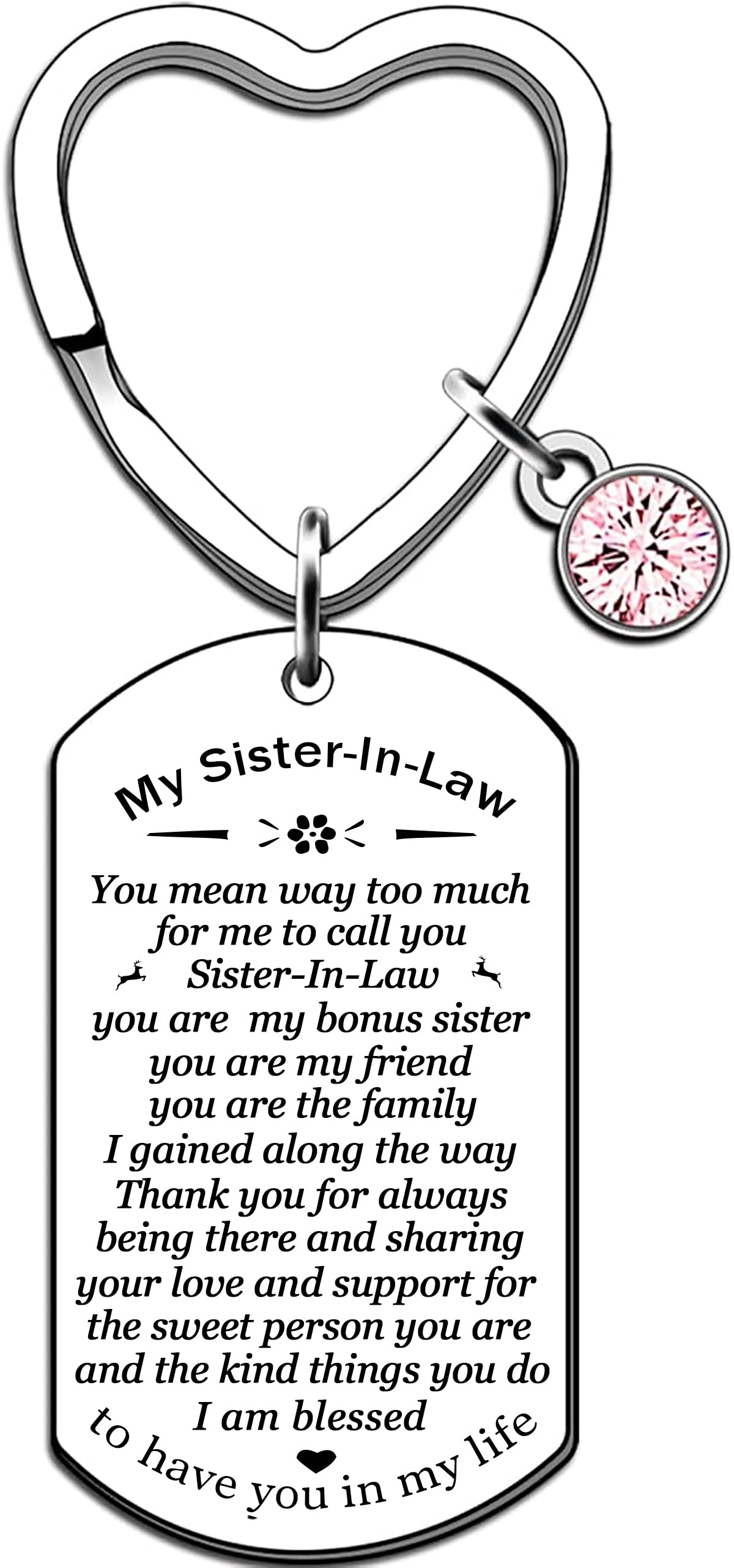 Posoto Sister In Law Keyring Birthday Christmas Gift
