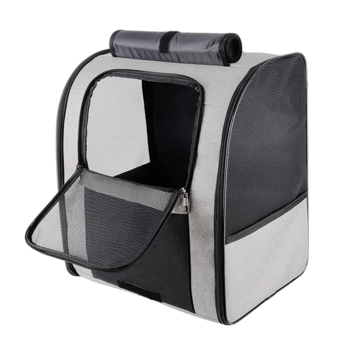 ifundom Zaino Traspirante per Animali Domestici Borsa Tracolla Portatile per Gatti Borsa per Animali Domestici di Grande Capacità Tasche Laterali per Bottiglie o Cibo