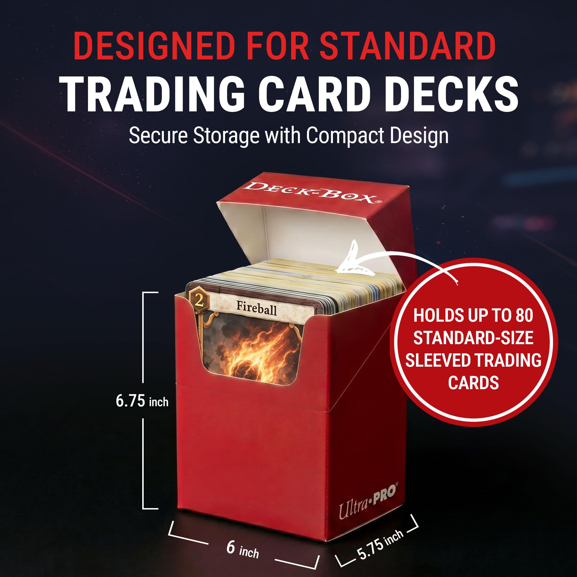 Ultra Pro Multicolor Deck Box – TCG Card Storage Box for Pokemon, Magic The Gathering & YuGiOh – Holds 80 Sleeved Cards, Archival Safe Polypropylene & Self-Locking Lid Deck Storage –