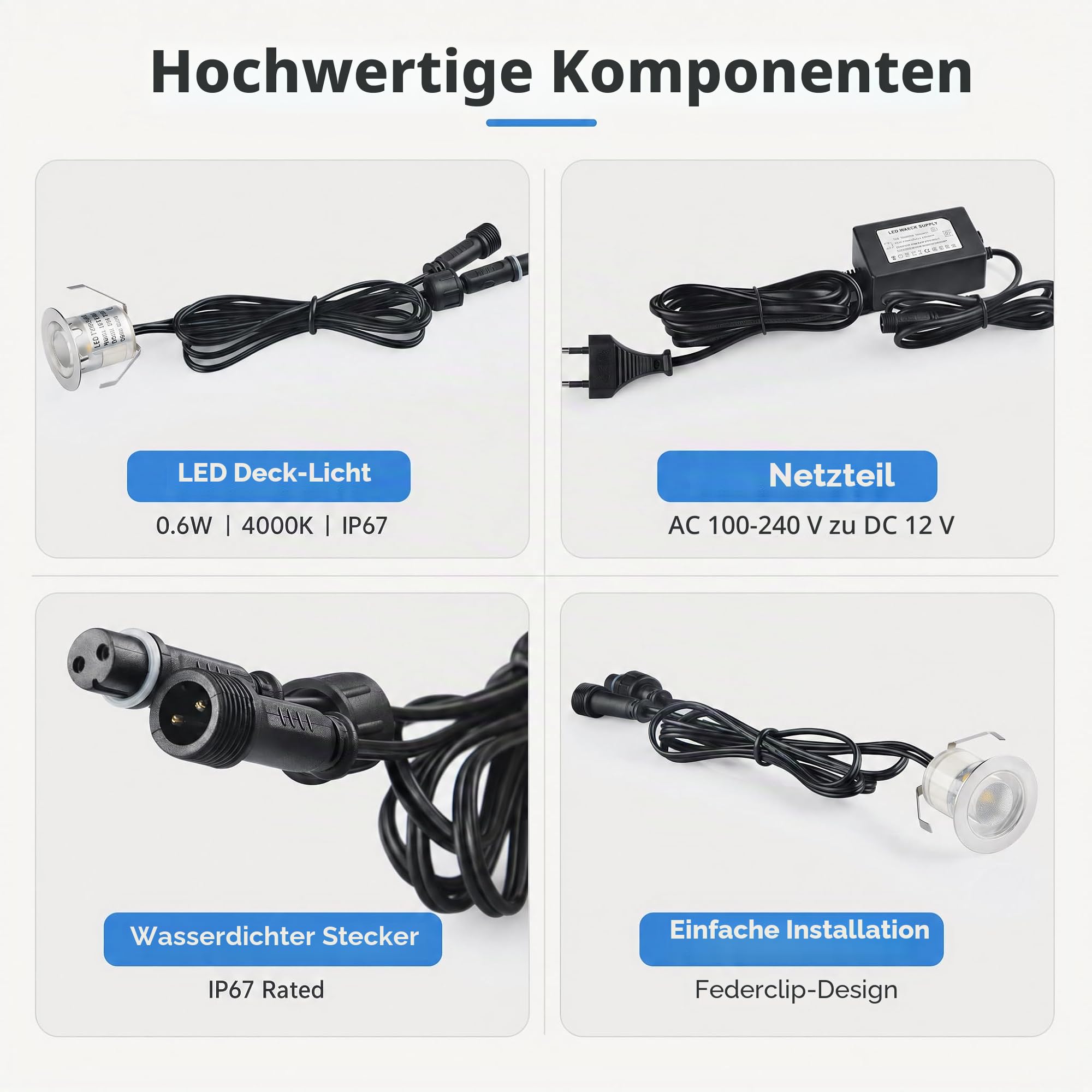 Terrassen Einbaustrahler 12V Mini Einbauspots für Garten, Bodeneinbaustrahler IP67-12er Set Ø30mm Neutralweiß- Wasserdicht Terrassenbeleuchtung für Terrasse Garten Gehweg Treppen